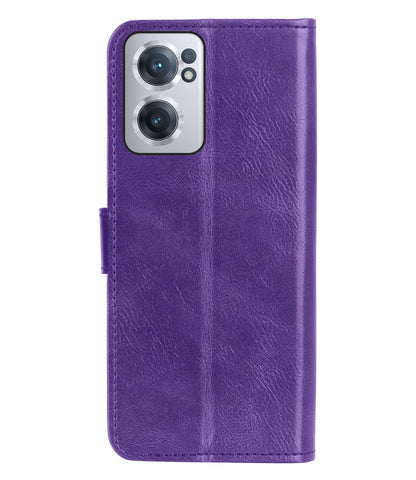 Forterra OnePlus Nord CE 2 Hoesje Bookcase Cover met Kaarthouder - Paars
