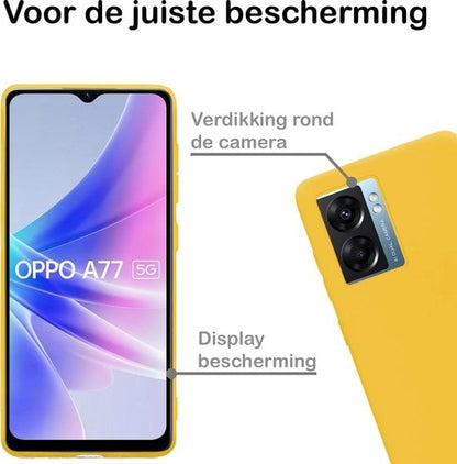 Forterra OPPO A77 Hoesje Siliconen Backcover Lichtgewicht - Geel