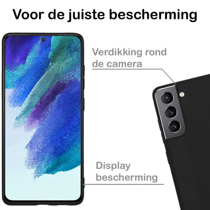 Forterra Samsung S21 FE Hoesje Siliconen Backcover Lichtgewicht - Zwart