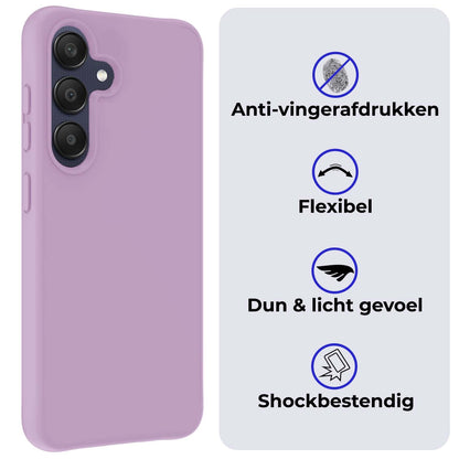 Forterra Samsung A25 Hoesje Siliconen Backcover Lichtgewicht - Lila