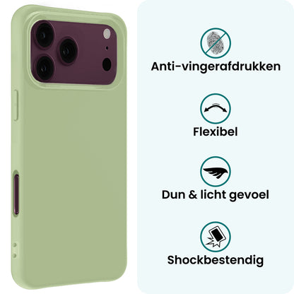 Forterra iPhone 18 Pro Hoesje Siliconen Backcover Lichtgewicht - Groen