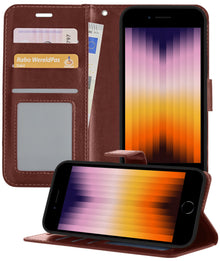 Forterra iPhone SE 2022 Hoesje Bookcase Cover met Kaarthouder - Bruin