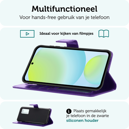 Forterra Samsung S24 FE Hoesje Bookcase Cover met Kaarthouder - Paars