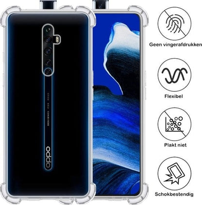 Forterra OPPO Reno 2 Hoesje Shockproof Backcover Siliconen - Transparant
