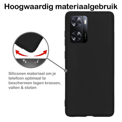 Forterra OPPO A57 Hoesje Siliconen Backcover Lichtgewicht - Zwart