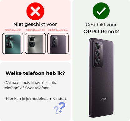 Forterra OPPO Reno 12 Hoesje Siliconen Backcover Lichtgewicht - Zwart