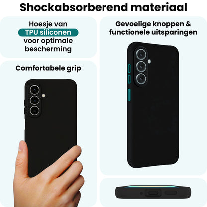 Forterra Samsung A27 Hoesje Siliconen Backcover Lichtgewicht - Zwart