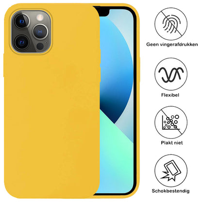 Forterra iPhone 14 Pro Hoesje Siliconen Backcover Lichtgewicht - Geel