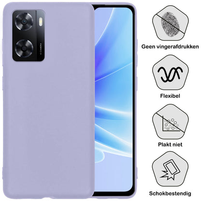 Forterra OPPO A57s Hoesje Siliconen Backcover Lichtgewicht - Lila