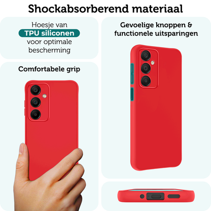 Forterra Samsung A16 Hoesje Siliconen Backcover Lichtgewicht - Rood