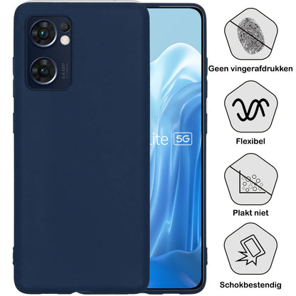 Forterra OPPO Find X5 Lite Hoesje Siliconen Backcover Lichtgewicht - Donkerblauw