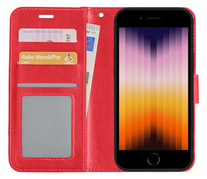 Forterra iPhone SE 2022 Hoesje Bookcase Cover met Kaarthouder - Rood