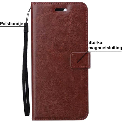 Forterra iPhone 14 Pro Hoesje Bookcase Cover met Kaarthouder - Bruin