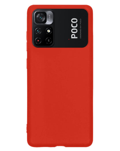 Forterra Xiaomi Poco M4 Pro 5G Hoesje Siliconen Backcover Lichtgewicht - Rood