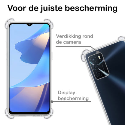 Forterra OPPO A16s Hoesje Shockproof Backcover Siliconen - Transparant