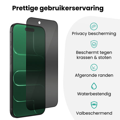 Forterra Privacy Screenprotector Geschikt voor Apple iPhone Air - Met Installatie Kit - Privacy - Beschermglas - Flexibel Glas - Tempered Glass - Screen Protector