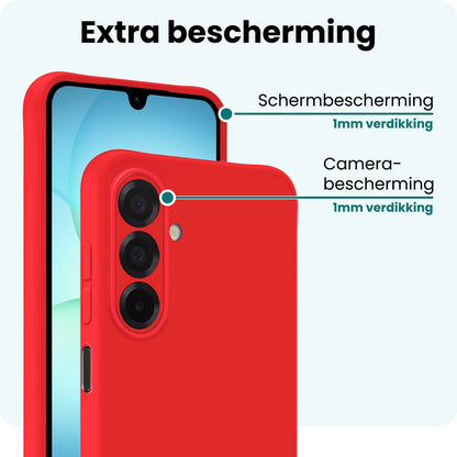 Forterra Samsung A17 Hoesje Siliconen Backcover Lichtgewicht - Rood