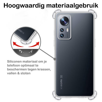 Forterra Xiaomi 12 Pro Hoesje Shockproof Backcover Siliconen - Transparant