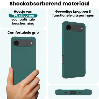 Forterra iPhone Air Hoesje Siliconen Backcover Lichtgewicht - Donkergroen