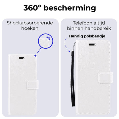 Forterra Samsung A15 Hoesje Bookcase Cover met Kaarthouder - Wit