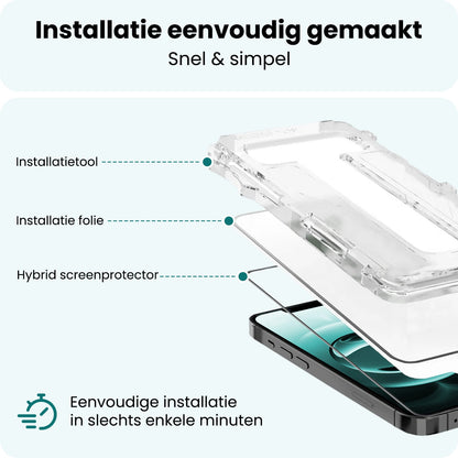 Forterra iPhone 16e Screenprotector Flexibel Glas met Installatieframe