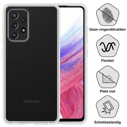 Forterra Samsung A53 Hoesje Siliconen Backcover Lichtgewicht - Transparant