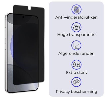 Forterra Samsung S24 Screenprotector Gehard Glas - Privacy