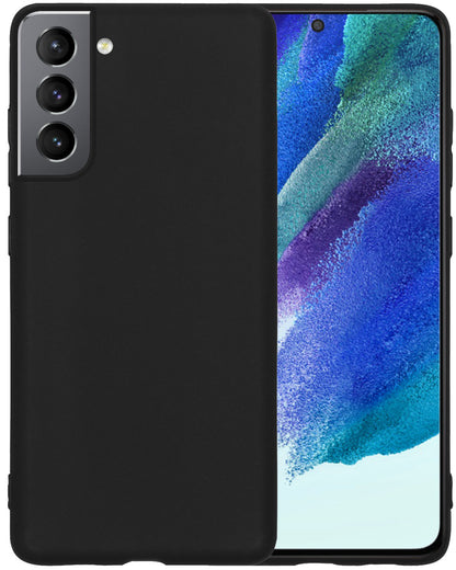 Forterra Samsung S21 FE Hoesje Siliconen Backcover Lichtgewicht - Zwart