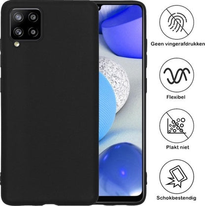 Forterra Samsung A42 Hoesje Siliconen Backcover Lichtgewicht - Zwart