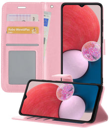 Forterra Samsung A13 4G Hoesje Bookcase Cover met Kaarthouder - Lichtroze