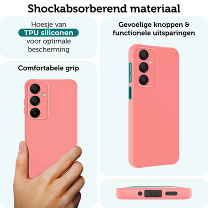 Forterra Samsung A16 Hoesje Siliconen Backcover Lichtgewicht - Lichtroze