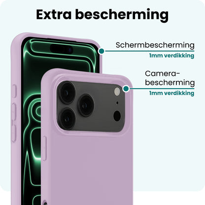 Forterra iPhone 17 Pro Hoesje Siliconen Backcover Lichtgewicht - Lila