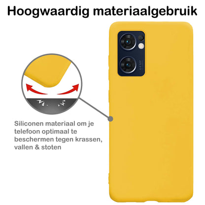 Forterra OPPO Find X5 Lite Hoesje Siliconen Backcover Lichtgewicht - Geel