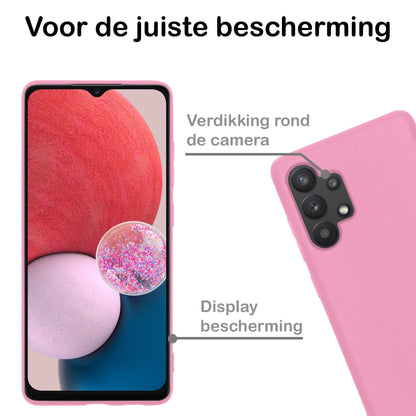 Forterra Samsung A13 4G Hoesje Siliconen Backcover Lichtgewicht - Lichtroze