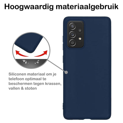Forterra Samsung A53 Hoesje Siliconen Backcover Lichtgewicht - Donkerblauw