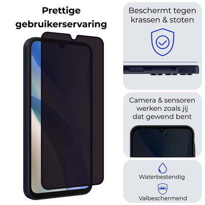Forterra Samsung A15 Screenprotector Gehard Glas - Privacy