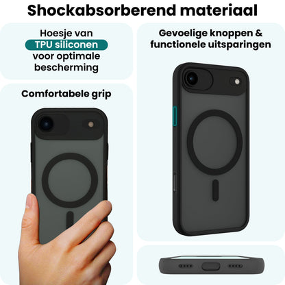 Forterra iPhone Air Hoesje Geschikt voor Magsafe Backcover Shockproof - Zwart