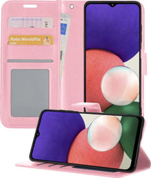 Forterra Samsung A22 4G Hoesje Bookcase Cover met Kaarthouder - Lichtroze