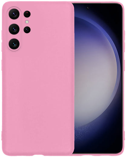 Forterra Samsung S23 Ultra Hoesje Siliconen Backcover Lichtgewicht - Roze