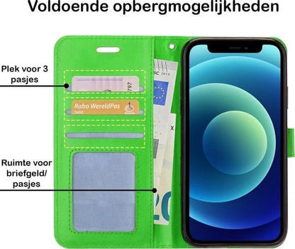 Forterra iPhone 12 Pro Max Hoesje Bookcase Cover met Kaarthouder - Groen