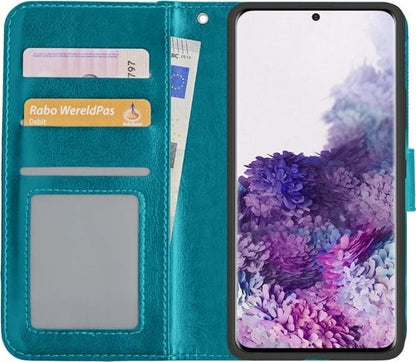 Forterra Samsung S20 Hoesje Bookcase Cover met Kaarthouder - Turquoise