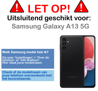 Forterra Samsung A13 5G Hoesje Bookcase Cover met Kaarthouder - Turquoise