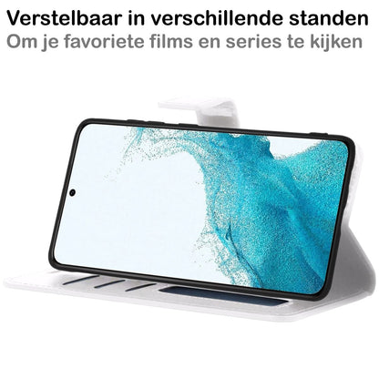 Forterra Samsung S22 Ultra Hoesje Bookcase Cover met Kaarthouder - Wit