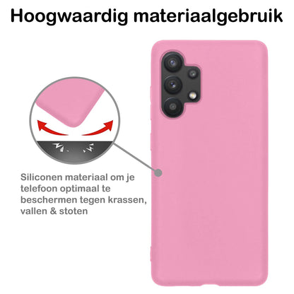 Forterra Samsung A13 4G Hoesje Siliconen Backcover Lichtgewicht - Lichtroze