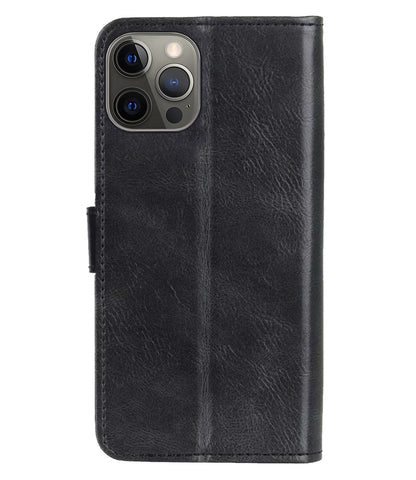 Forterra iPhone 13 Pro Hoesje Bookcase Cover met Kaarthouder - Zwart