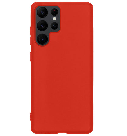 Forterra Samsung S22 Ultra Hoesje Siliconen Backcover Lichtgewicht - Rood