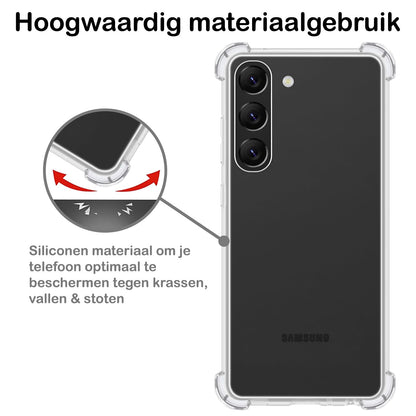 Forterra Samsung S23 Hoesje Shockproof Backcover Siliconen - Transparant