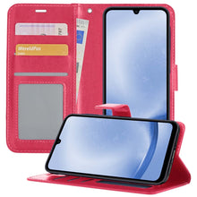 Forterra Samsung A25 Hoesje Bookcase Cover met Kaarthouder - Donkerroze