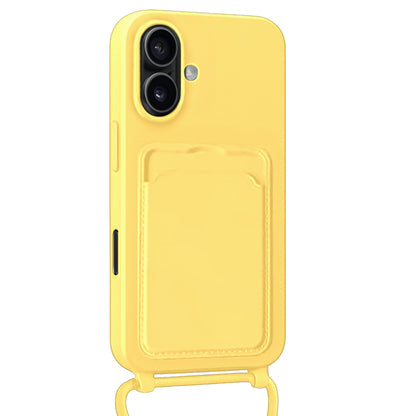 Forterra iPhone 17 Hoesje Met Telefoonkoord en Pasjeshouder Siliconen - Geel