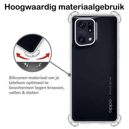 Forterra OPPO Find X5 Hoesje Shockproof Backcover Siliconen - Transparant